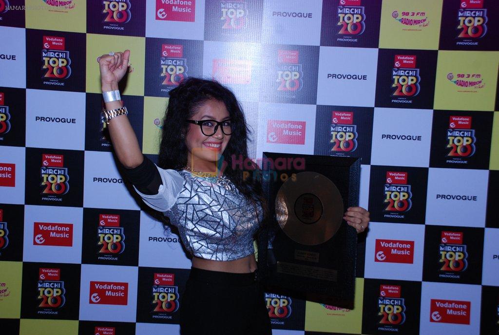 Neha Kakkar at Mirchi Top 20 Awards in Hard Rock Cafe, Mumbai on 1st Aug 2014