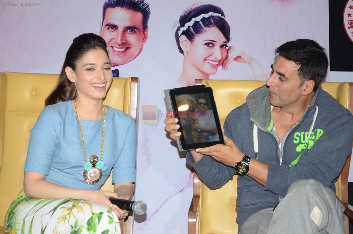 Akshay Kumar, Tamannaah Bhatia at the promotion of movie It's entertainment in south on 4th Aug 2014