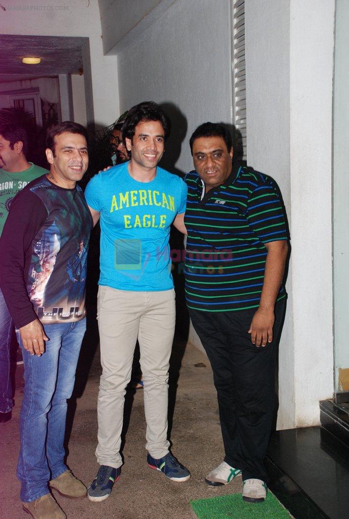 Sajid, Tusshar Kapoor, Farhad at It's Entertainment special screening in Sunny Super Sound on 6th Aug 2014