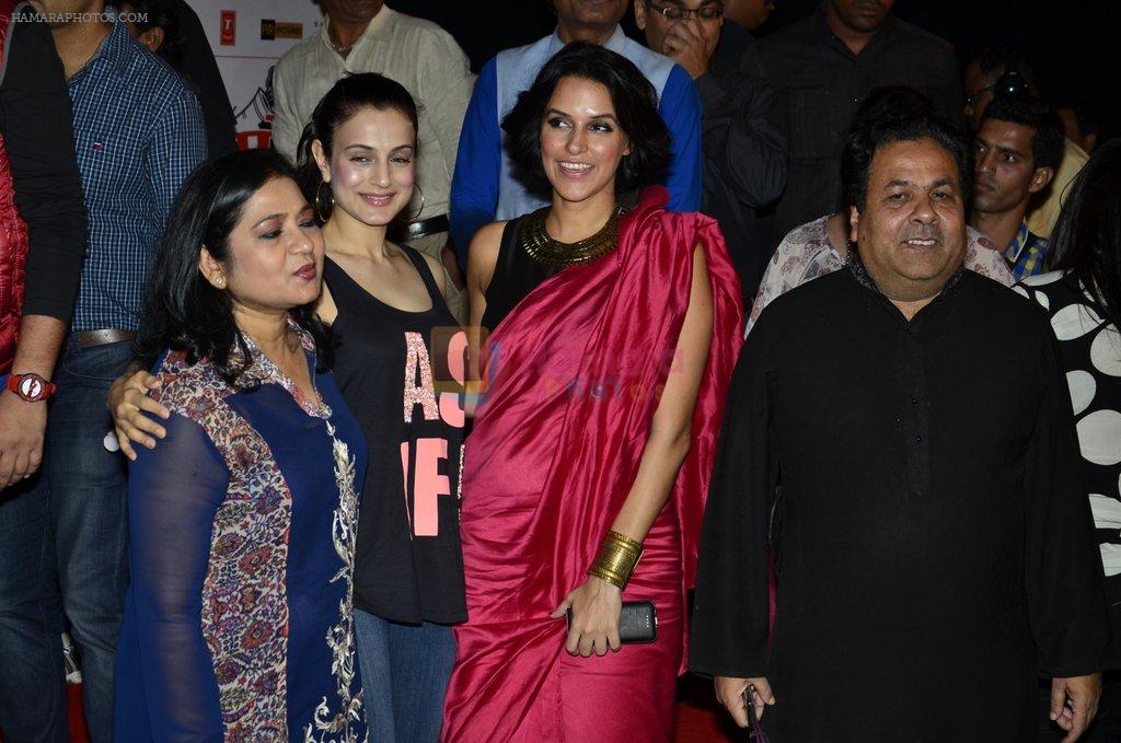 Neha Dhupia, Ameesha Patel at the launch of trailer Ekkees Toppon Ki Salaami in PVR on 11th Aug 2014