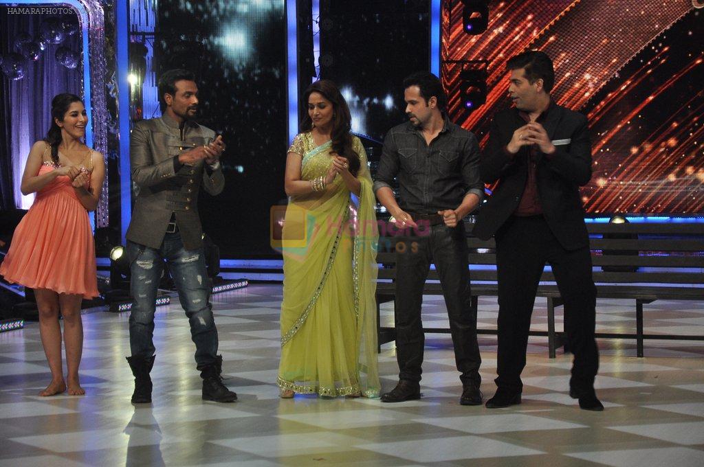 Emraan Hashmi, Madhuri Dixit, Karan Johar, Remo D Souza promotes Raja Natwarlal on the sets of Jhalak Dikhla Jaa Season 7 in Filmcity on 12th Aug 2014