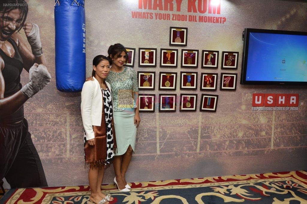 Priyanka Chopra, Mary Kom at Mary Kom music launch presented by Usha International in ITC Grand Maratha on 13th Aug 2014