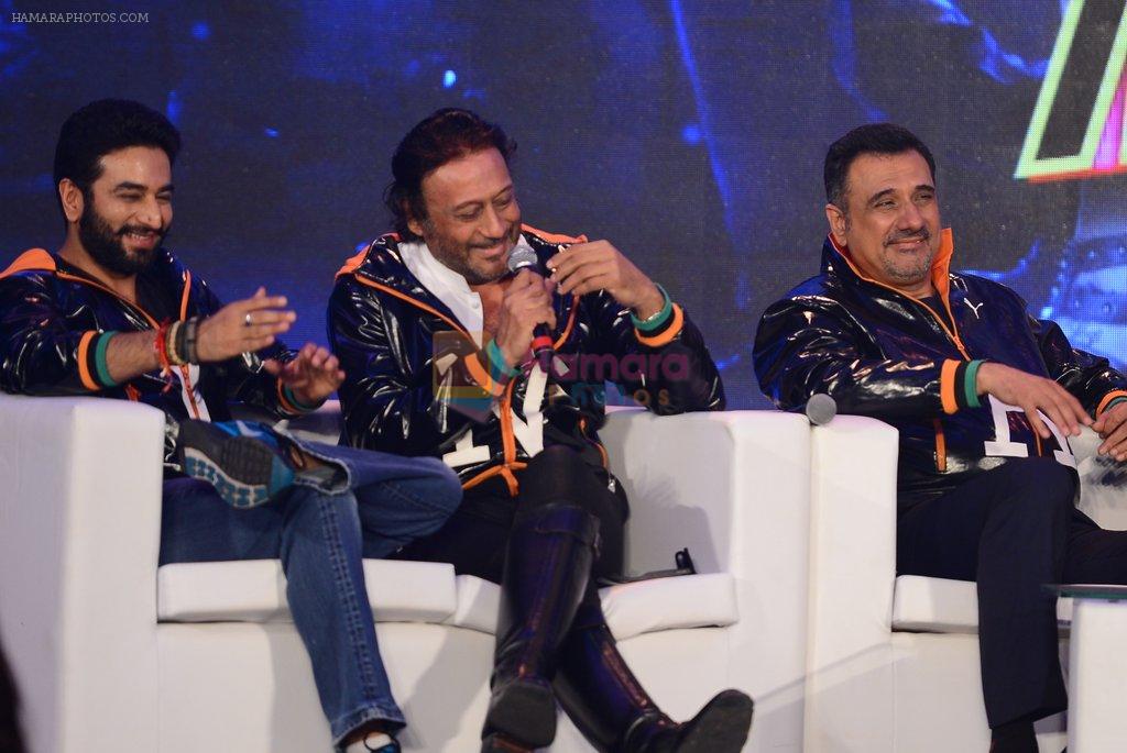 Jackie Shroff, Boman Irani, Shekhar at the Trailer launch of Happy New Year in Mumbai on 14th Aug 2014