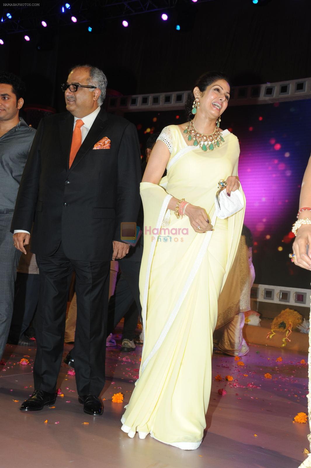 Boney Kapoor and Sridevi at Rajiv Reddy's engagement in Hyderabad on 17th Aug 2014