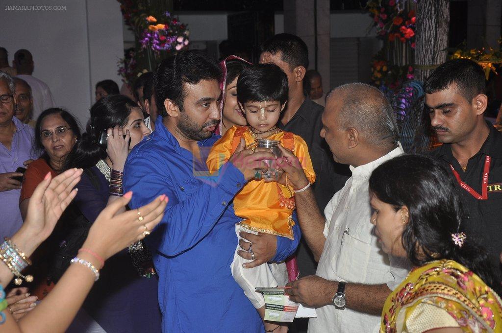 Raj Kundra at Isckon for janmashtami in Juhu, Mumbai on 17th Aug 2014