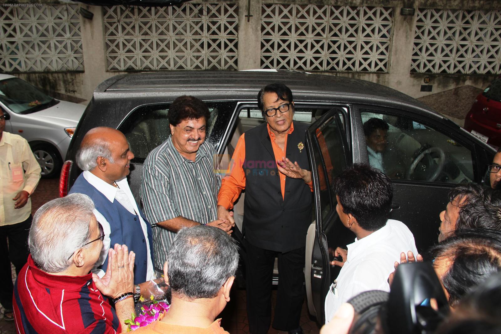 Ashoke Pandit and Manoj Kumar 3  at the bhoomipoojan ceremony of Indian Films and Television Directors Association's