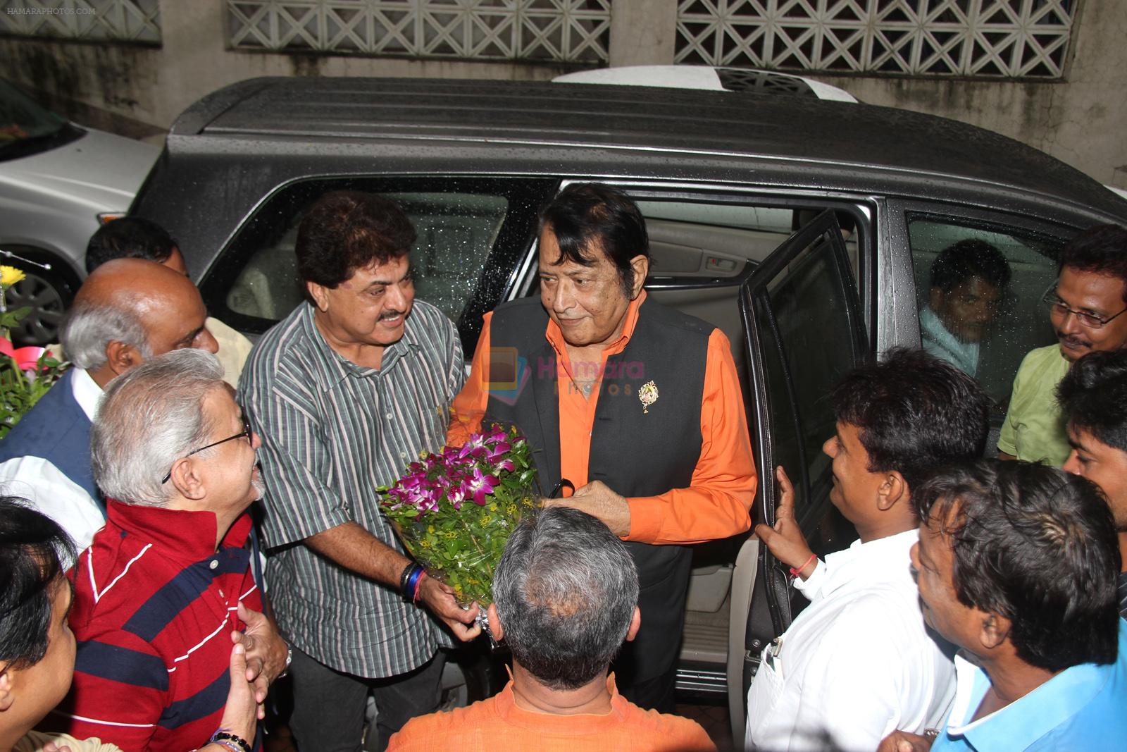 Ashoke Pandit and Manoj Kumar  at the bhoomipoojan ceremony of Indian Films and Television Directors Association's