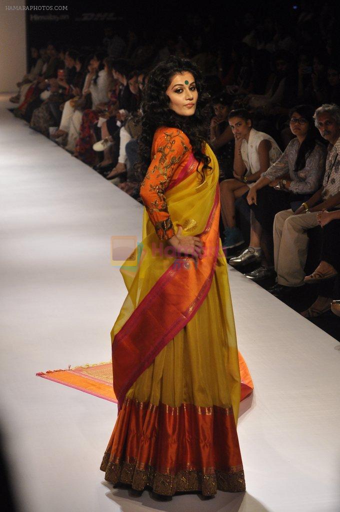 Taapsee Pannu walk the ramp for Gaurang Shah at Lakme Fashion Week Winter Festive 2014 Day 4 on 22nd Aug 2014
