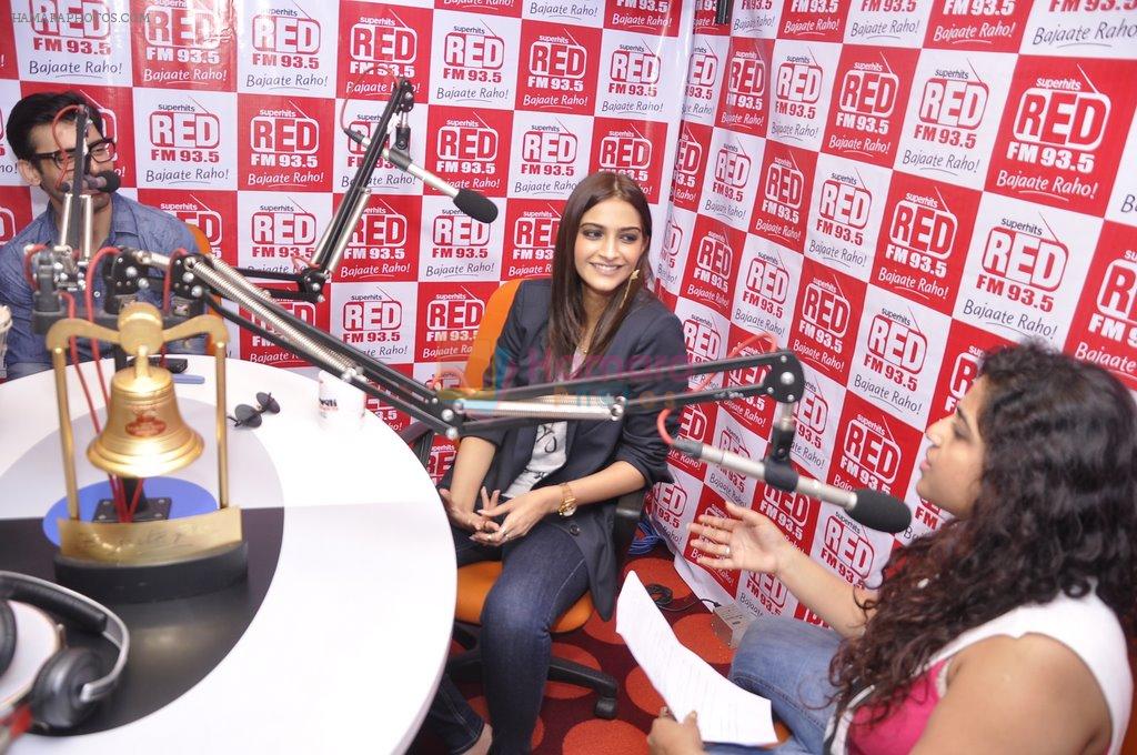 Sonam Kapoor and Fawad Khan at Red FM studios in Mumbai on 25th Aug 2014