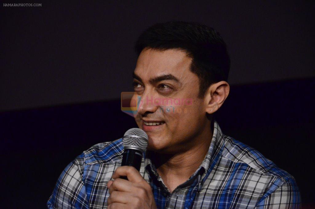 Aamir Khan at pk promotions in Mumbai on 27th Aug 2014