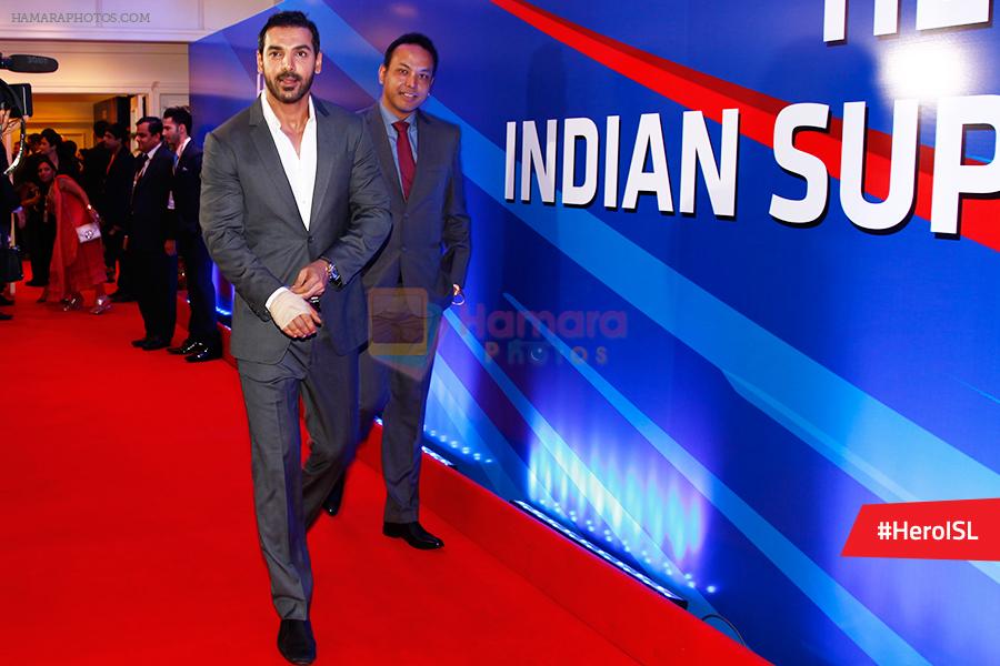 John Abraham snapped at Indian Super League press meet in Mumbai on 28th Aug 2014