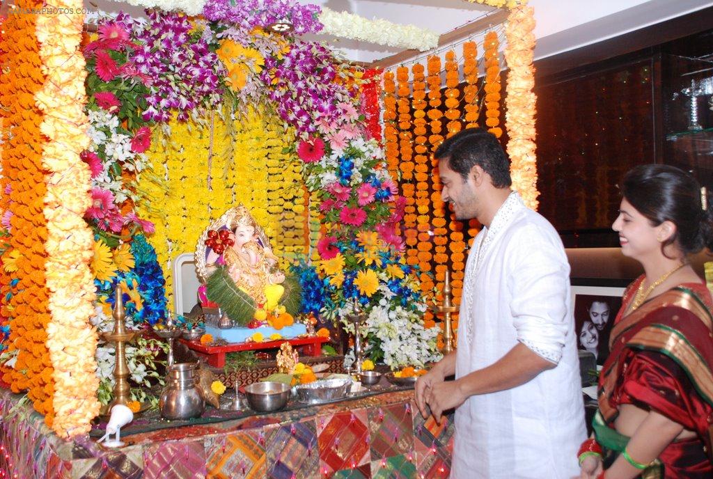 Shreyas Talpade at Ganpati celebration in Mumbai on 29th Aug 2014