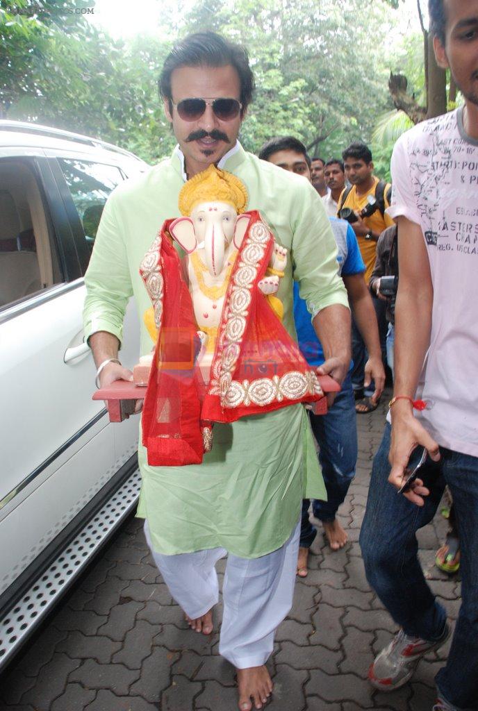 Vivek Oberoi at Ganpati celebration in Mumbai on 29th Aug 2014