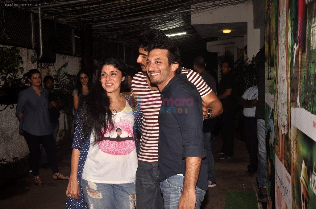 Homi Adajania, Arjun Kapoor, Anaita Shroff Adajania at Finding Fanny screening hosted by Deepika & Arjun Kapoor in Mumbai on 3rd Sept 2014
