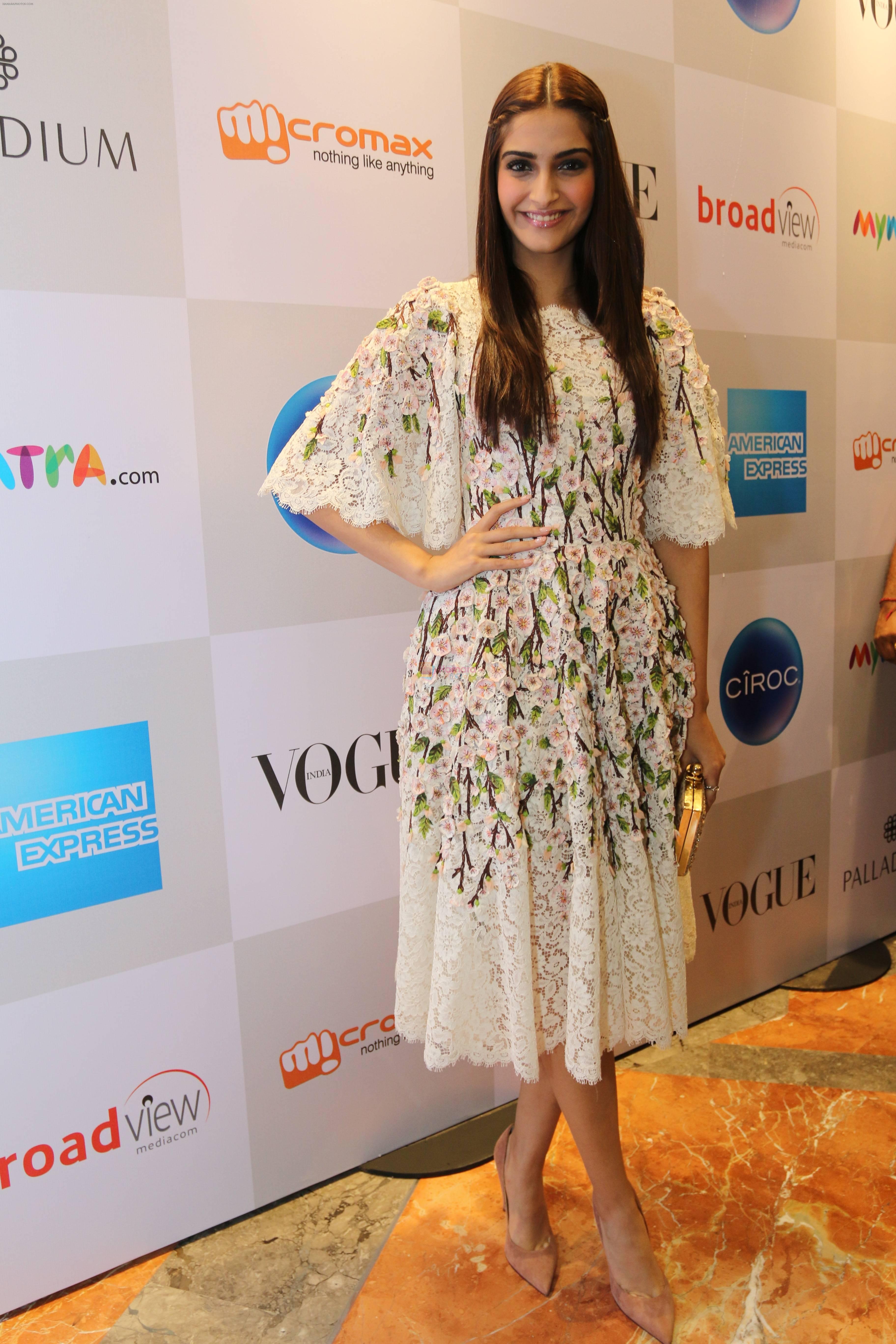 Sonam Kapoor at Fashion's Night Out 2014 by Vogue at Palladium, Mumbai