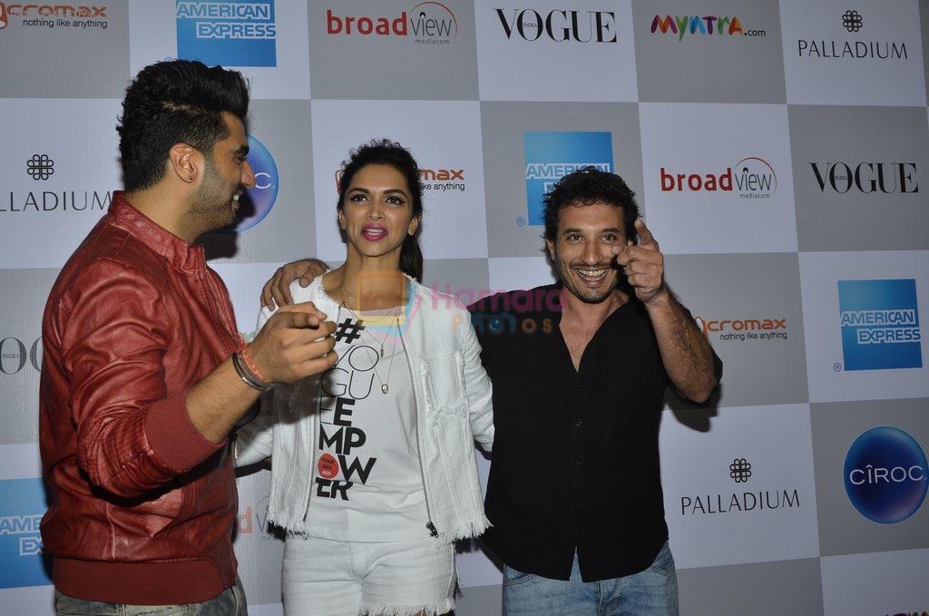 Deepika Padukone, Arjun Kapoor, Homi Adajania at Vogue Night Out in Palladium, Mumbai on 4th Sept 2014