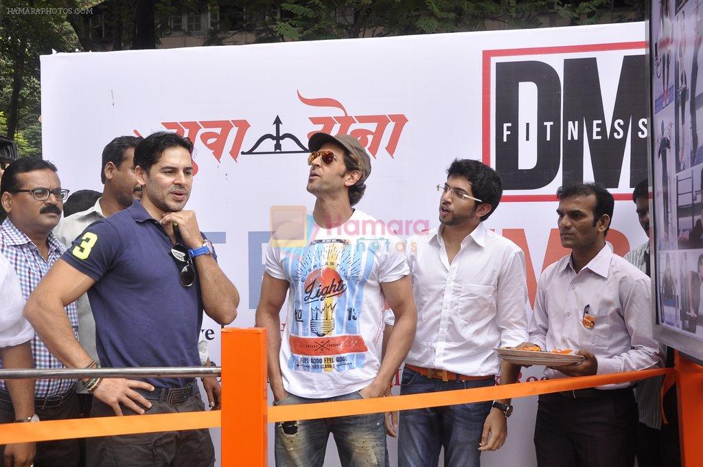 Dino Morea, Aditya Thackeray, Hrithik Roshan launch DM Fitness at Five Gardens, Mumbai on 7th Sept 2014