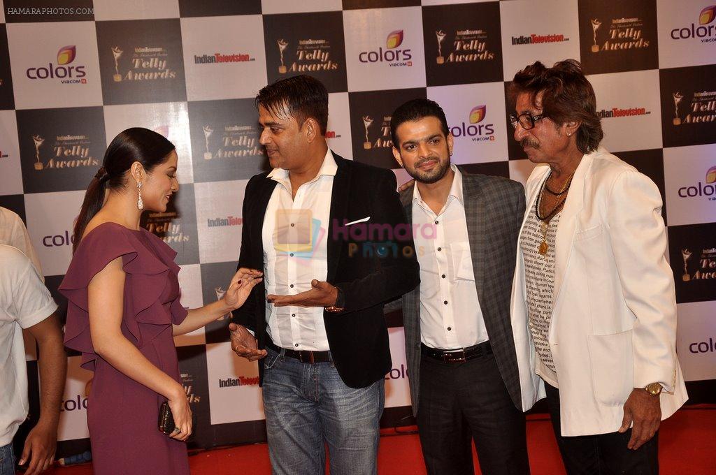 Ravi Kishan, Shakti Kapoor, Karan Patel, Celina Jaitley at Indian Telly Awards in Filmcity, Mumbai on 9th Sept 2014