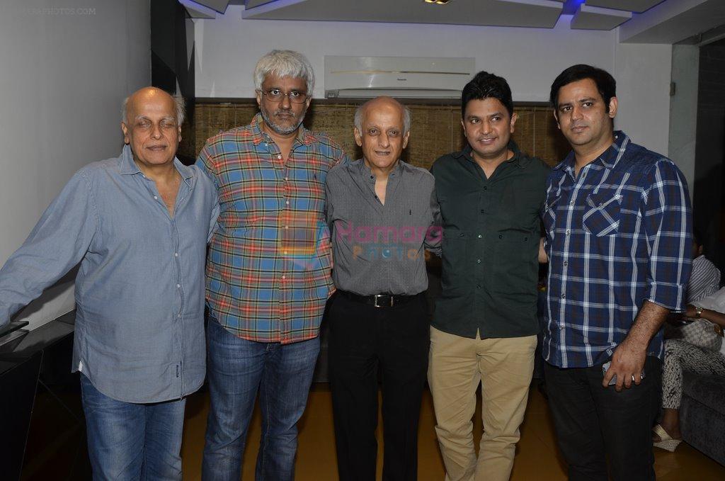 Mahesh Bhatt,Vikram Bhatt,Mukesh Bhatt, Bhushan Kumar,Ajay Kapoor at Vikram Bhatt's screening for Creature 3d in Sunny Super Sound on 9th Sept 2