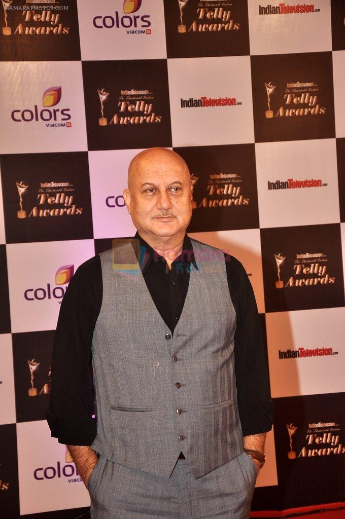Anupam Kher at Indian Telly Awards in Filmcity, Mumbai on 9th Sept 2014
