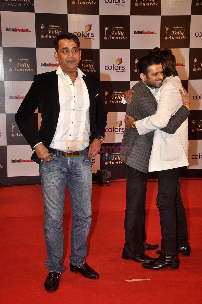 Ravi Kishan, Shakti Kapoor, Karan Patel at Indian Telly Awards in Filmcity, Mumbai on 9th Sept 2014