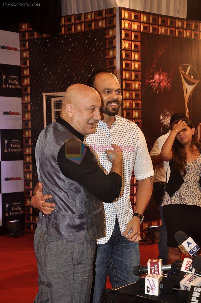 Anupam Kher, Rohit Shetty at Indian Telly Awards in Filmcity, Mumbai on 9th Sept 2014