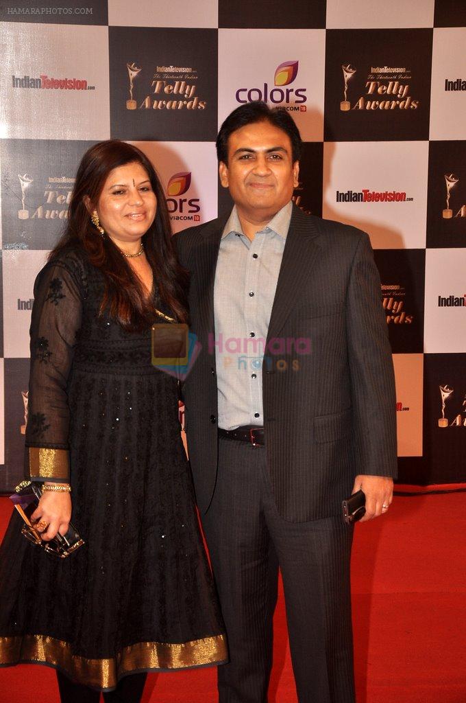 Dilip Joshi at Indian Telly Awards in Filmcity, Mumbai on 9th Sept 2014