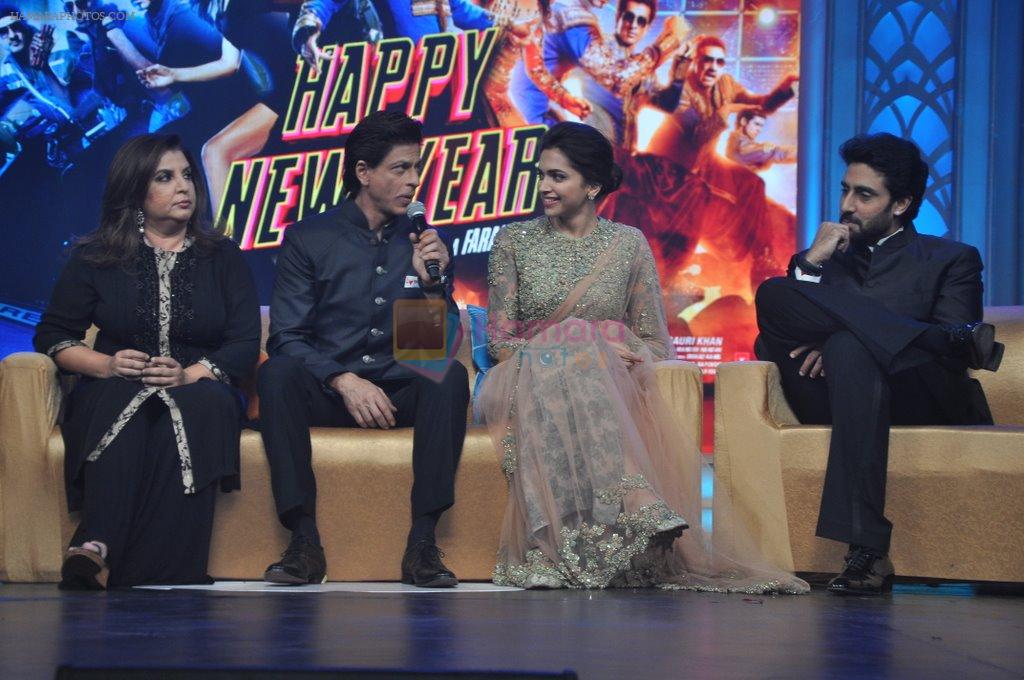 Abhishek Bachchan, Shahrukh Khan, Deepika Padukone at the Audio release of Happy New Year on 15th Sept 2014
