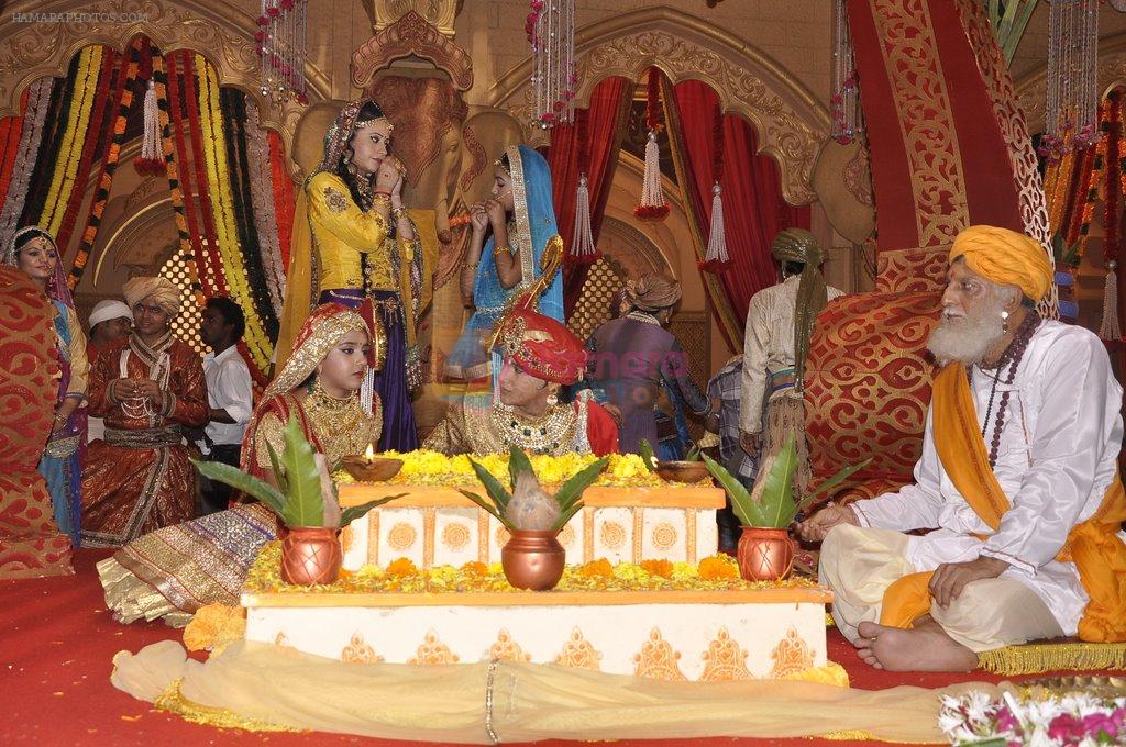 Faisal Khan, Roshni Walia at Maharana Pratap Singh wedding scene on location in Filmcity on 17th Sept 2014