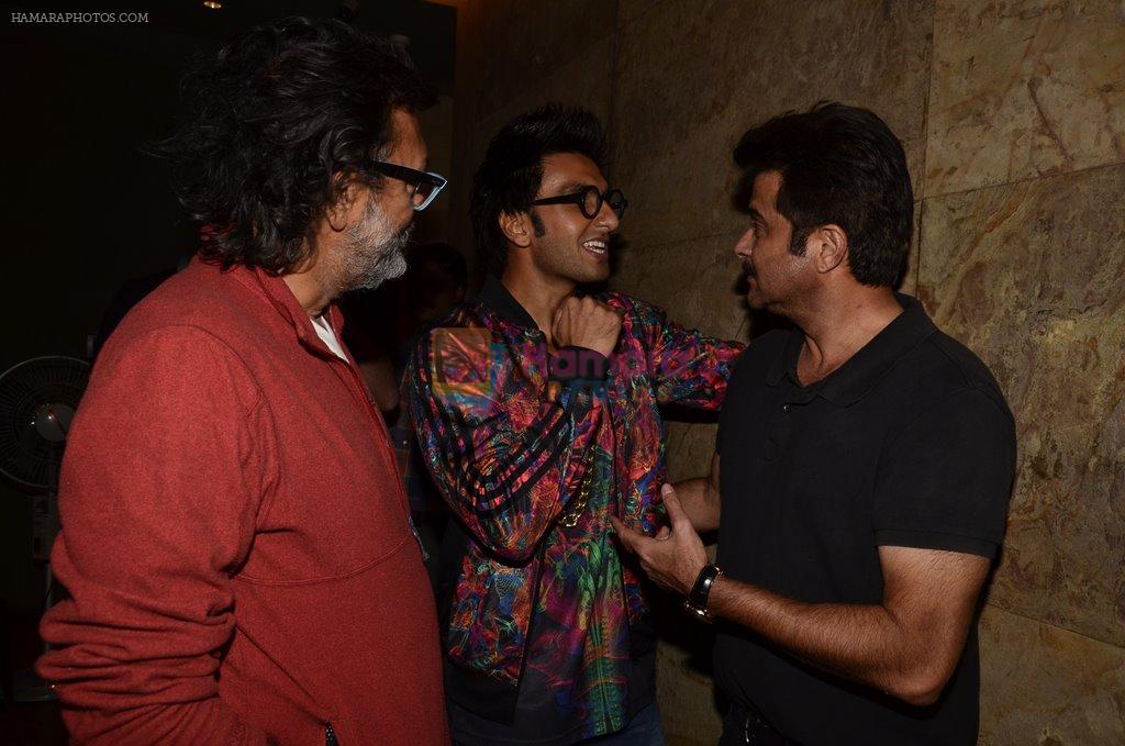 Rakeysh Omprakash Mehra, Ranveer Singh, Anil Kapoor at the special screening of Khoobsurat hosted by Anil Kapoor in Lightbox on 18th Sept 2014