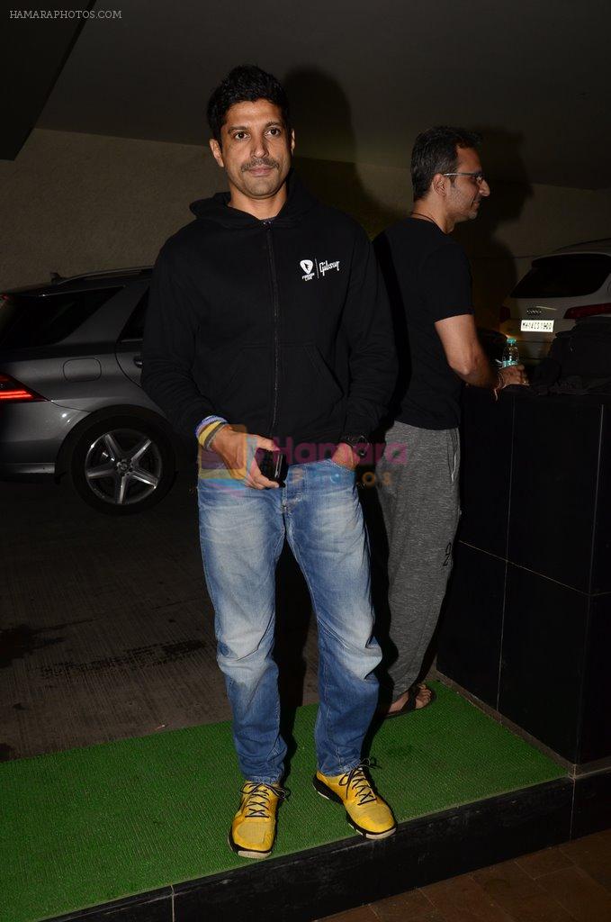 Farhan Akhtar at the special screening of Khoobsurat hosted by Anil Kapoor in Lightbox on 18th Sept 2014