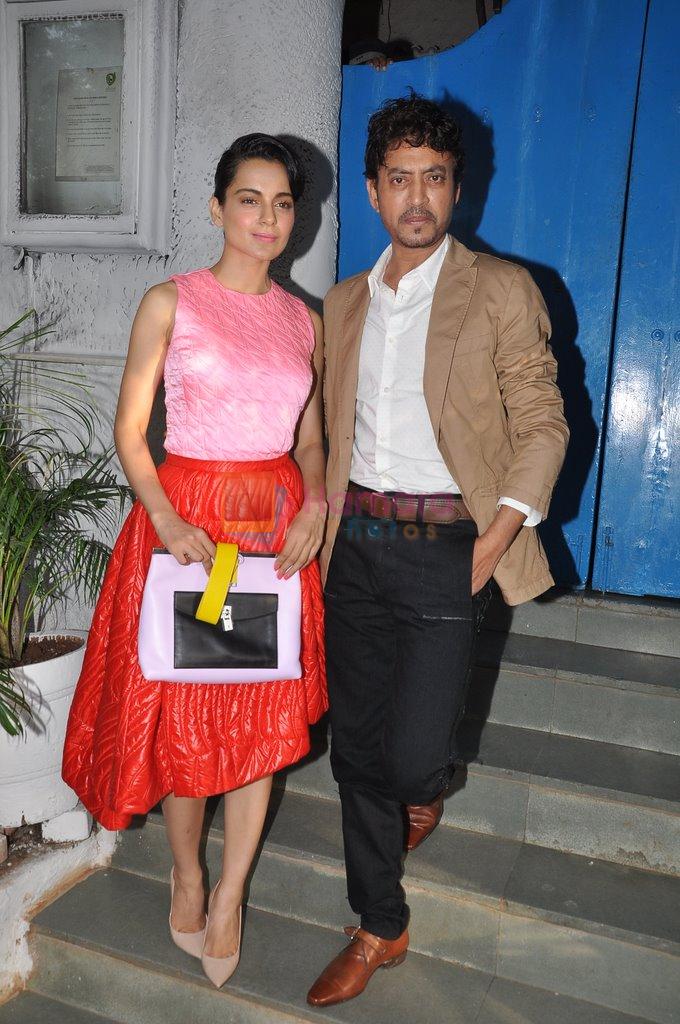 Irrfan Khan and Kangana Ranaut snapped in Olive on 20th Sept 2014