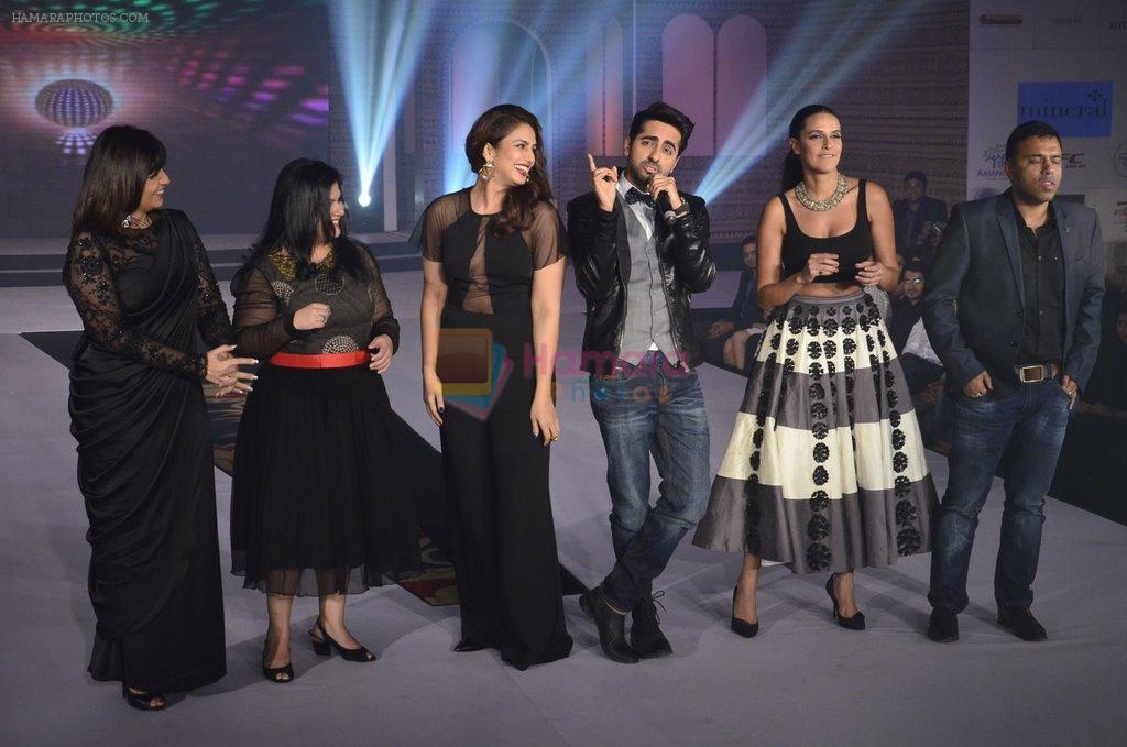 Ayushmann Khurrana, Neha Dhupia, Huma Qureshi, Neeta Lulla at Femina Style Diva finals in ITC Maratha on 21st Sept 2014