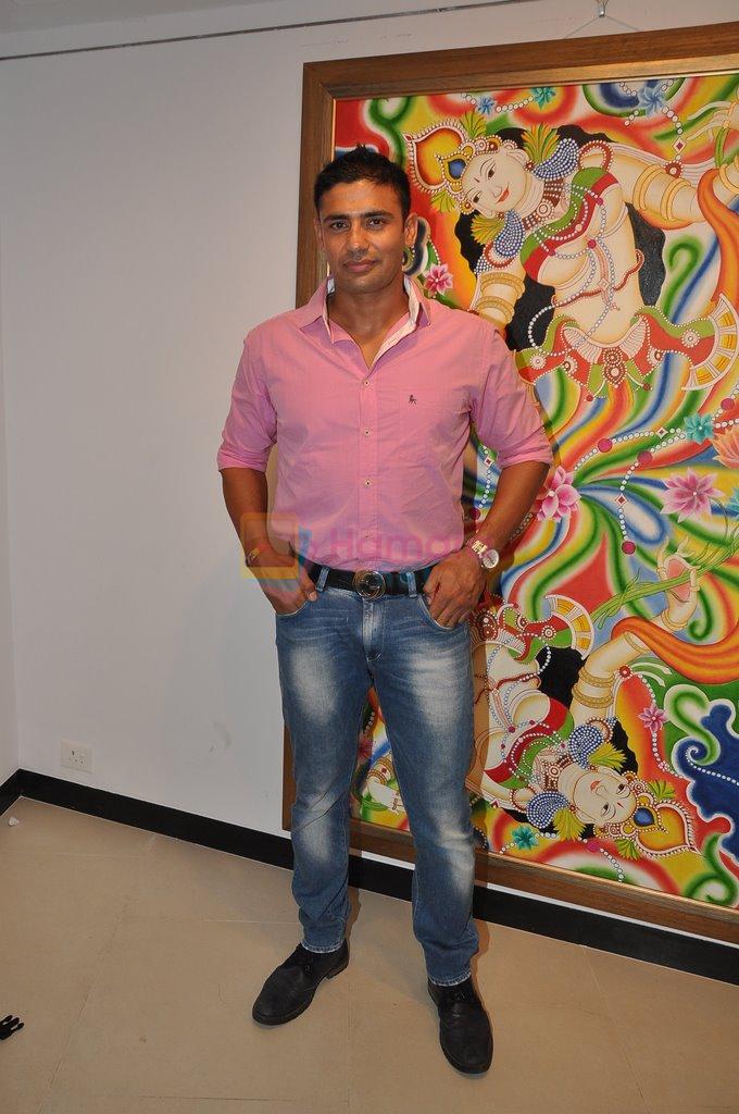 Sangram Singh at art show When Fairies Meet Ganesha in Jehangir Art Gallery on 24th Sept 2014