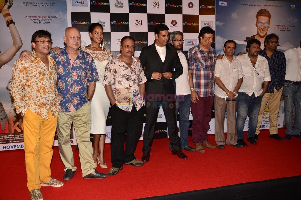 Lisa Haydon, Akshay Kumar, Abhishek Sharma,  Annu Kapoor, Piyush Mishra, Anupam Kher, Tigmanshu Dhulia at The Shaukeen trailor launch in PVR, Mumbai on 27th Sept 2014
