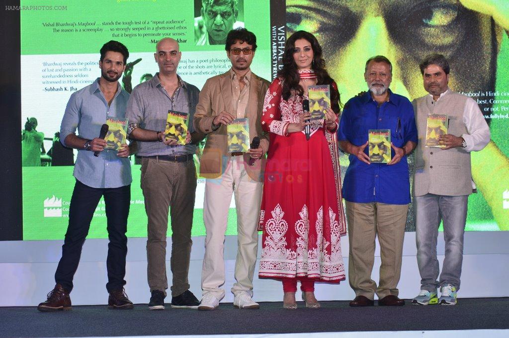 Tabu, Irrfan Khan, Pankaj Kapur, Vishal Bharadwaj, Shahid Kapur at Haider book launch in Taj Lands End on 30th Sept 2014