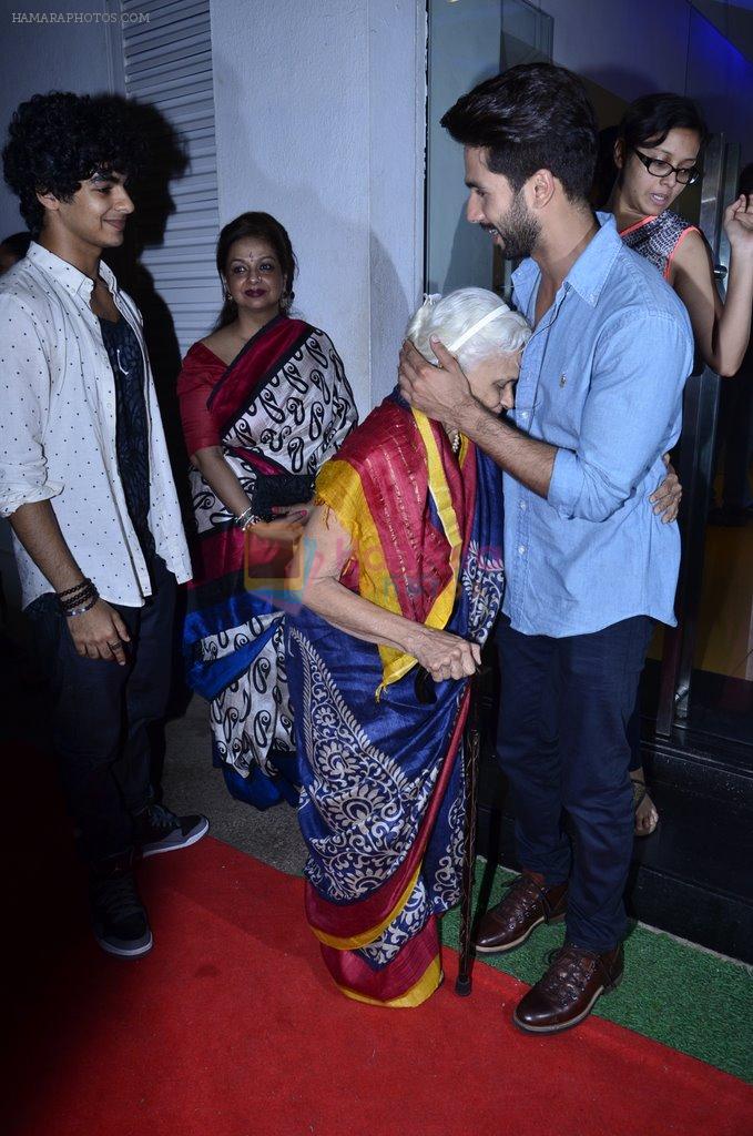 Shahid Kapur's Grandma at Haider screening in Sunny Super Sound on 30th Sept 2014