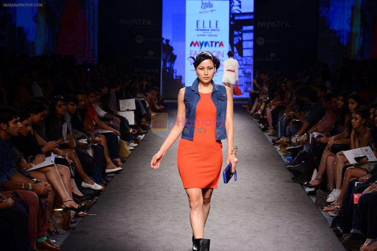 Model walk the ramp for Elle Show on day 3 of Myatra fashion week on 5th Oct 2014
