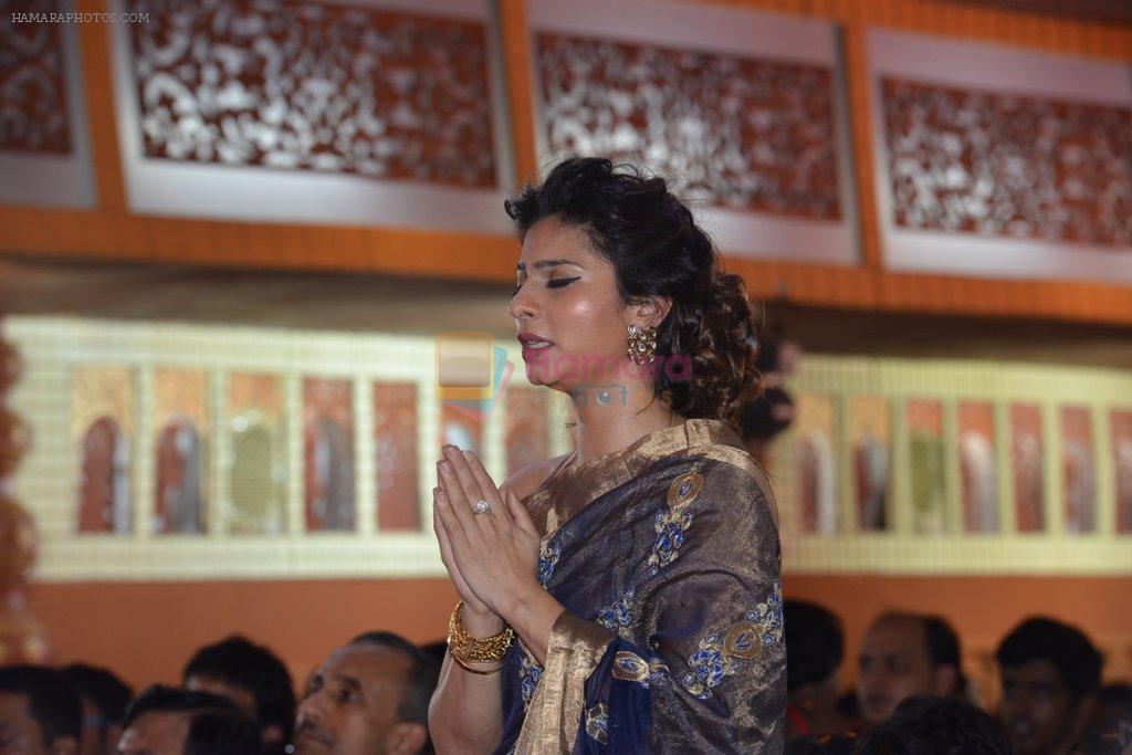 Tanisha Mukherjee at North Bombay Sarbojanin Durga Puja in Mumbai on 2nd Oct 2014