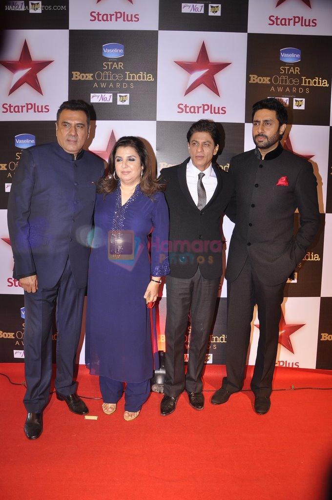 Abhishek Bachchan, Shahrukh Khan, Farah Khan, Boman Irani at Star Plus box Office Awards in Mumbai on 9th Oct 2014