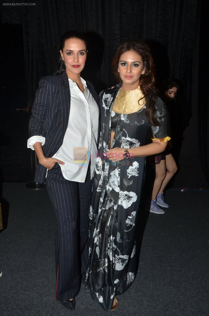Neha Dhupia, Huma Qureshi on day 4 of wills Fashion Week on 10th Oct 2014