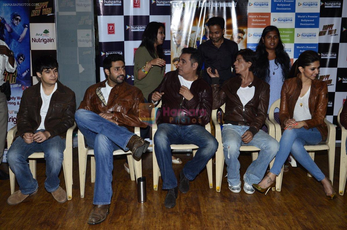 Vivaan Shah, Boman Irani, Shahrukh Khan, Deepika Padukone, Abhishek Bachchan at Mad Over Donuts - Happy New Year contest winners meet in Mumbai on 19th Oct 2014