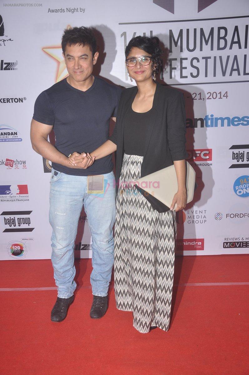 Aamir Khan, Kiran Rao at Mumbai Film Festival Closing Ceremony in Mumbai on 21st Oct 2014