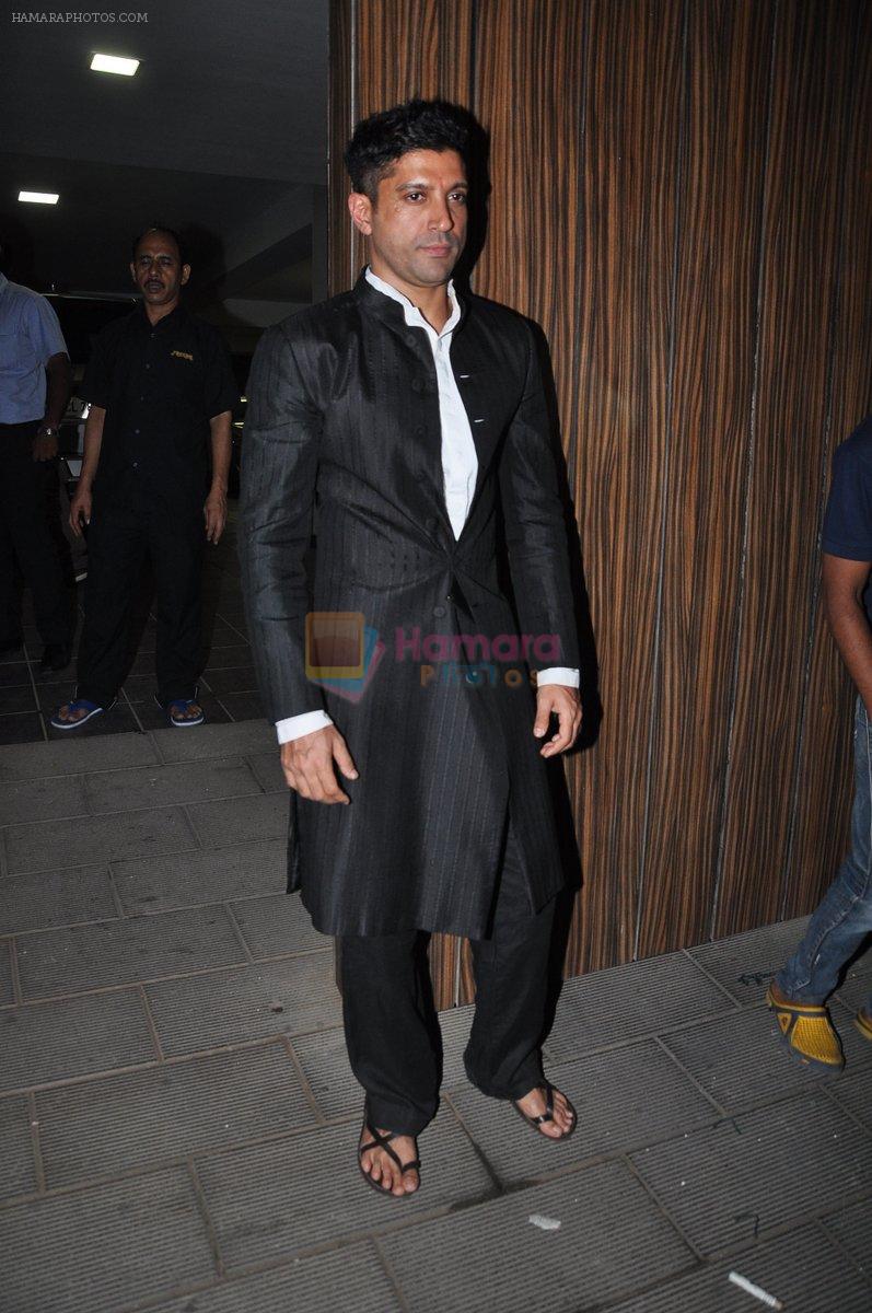 Farhan Akhtar at Aamir Khan's Diwali Bash in Mumbai on 23rd Oct 2014
