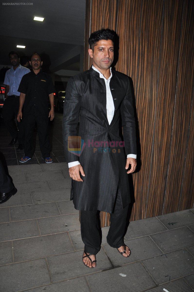 Farhan Akhtar at Aamir Khan's Diwali Bash in Mumbai on 23rd Oct 2014