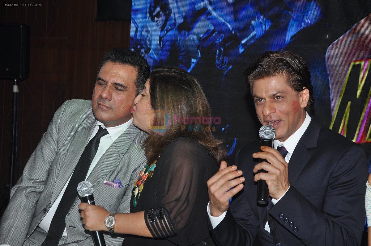 Shah Rukh Khan, Farah Khan, Boman Irani at Sharabi song launch from movie happy new year in Mumbai on 28th Oct 2014