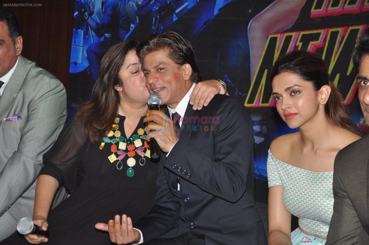 Shah Rukh Khan, Farah Khan, Deepika Padukone at Sharabi song launch from movie happy new year in Mumbai on 28th Oct 2014