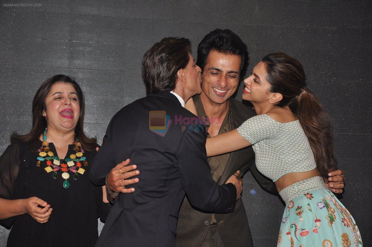 Sonu Sood, Shah Rukh Khan, Farah Khan, Deepika Padukone at Sharabi song launch from movie happy new year in Mumbai on 28th Oct 2014