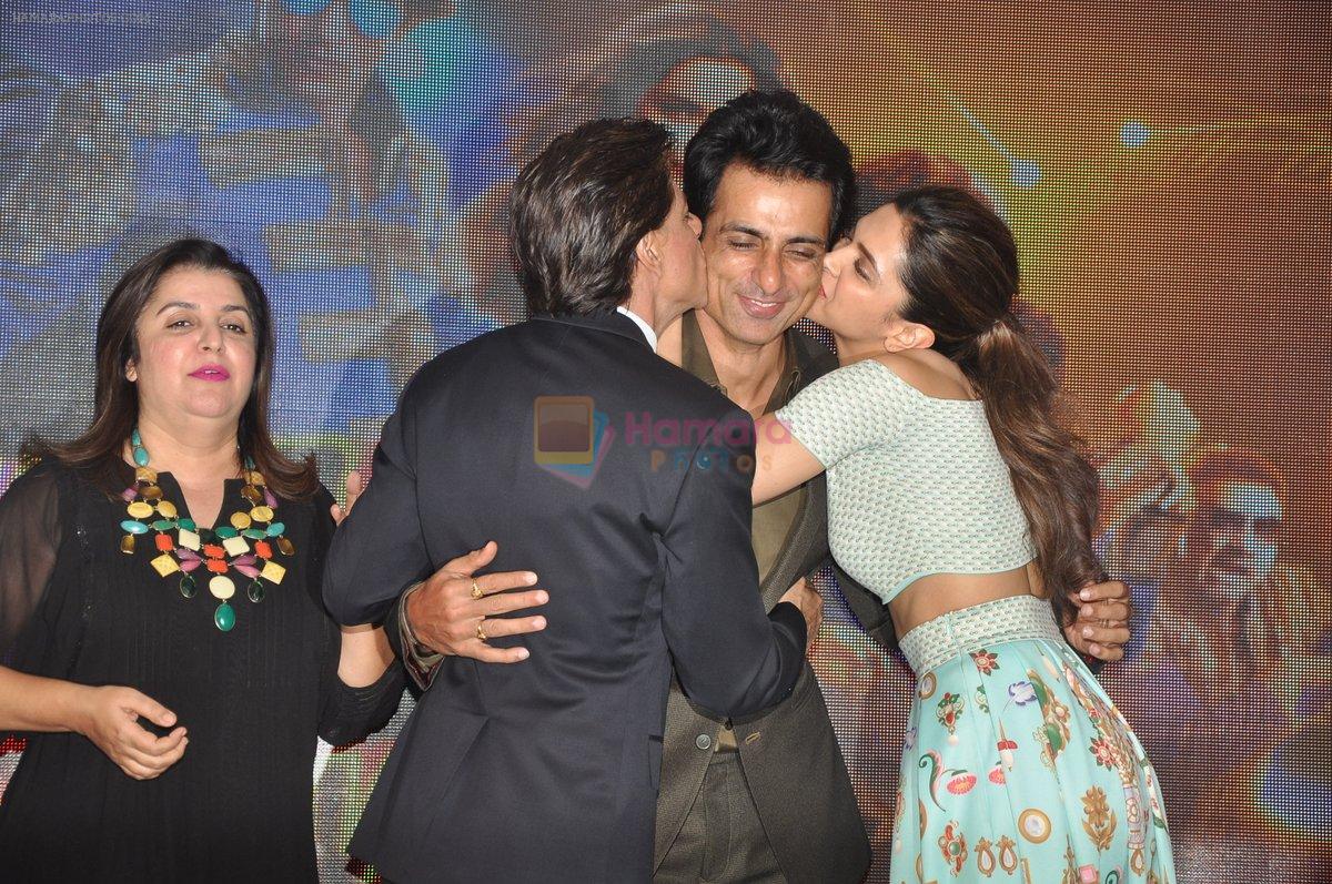 Sonu Sood, Shah Rukh Khan, Farah Khan, Deepika Padukone at Sharabi song launch from movie happy new year in Mumbai on 28th Oct 2014