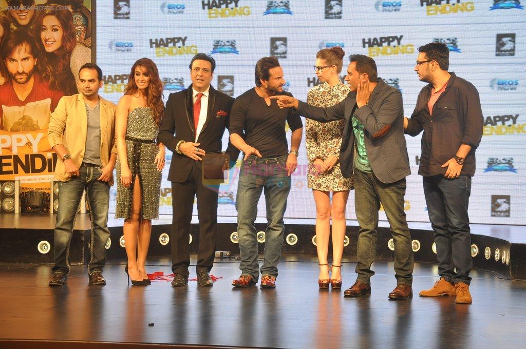 Saif Ali Khan, Kalki Koechlin, Ileana Dcruz, Govinda at Happy Ending music launch in Taj Land's End on 29th Oct 2014